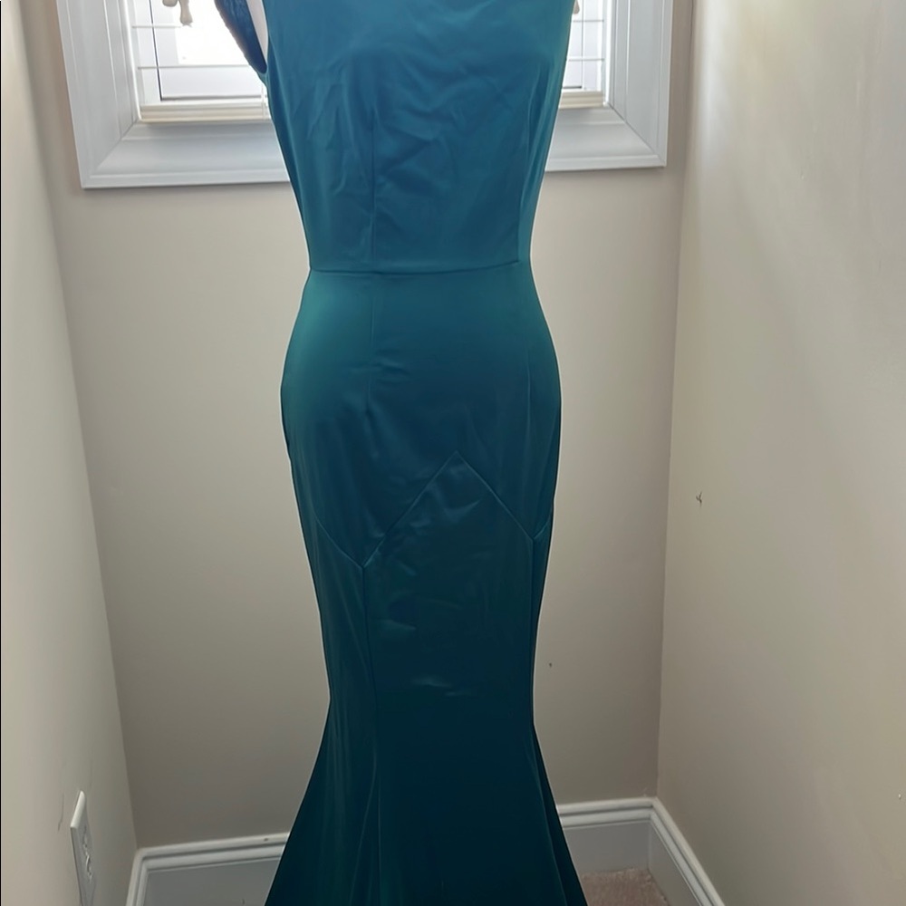Elegant green Sleeveless Dress